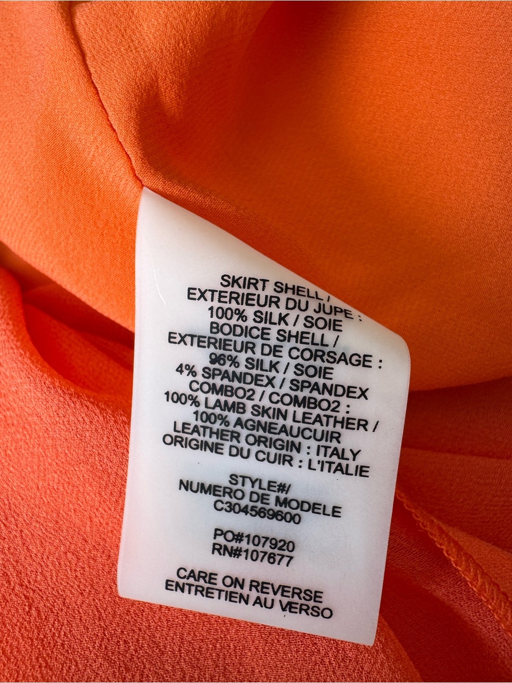Alice+Olivia by Stacey Bendet Leather Waist Soft Orange Maxi Dress/ Gown/6/NWT - Picture 17 of 17
